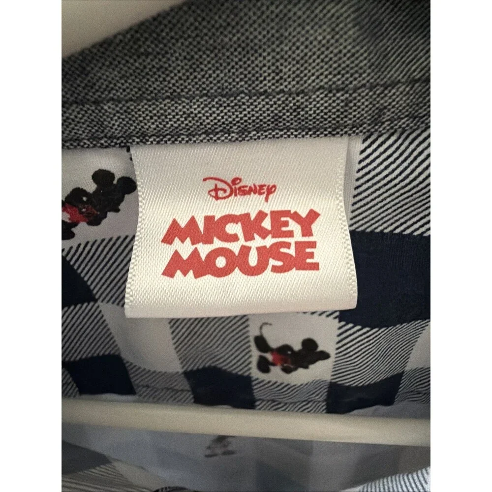 Baby Gap Disney Baby Size 3 Toddler Long Sleeve Button Shirt Mickey Mouse Check